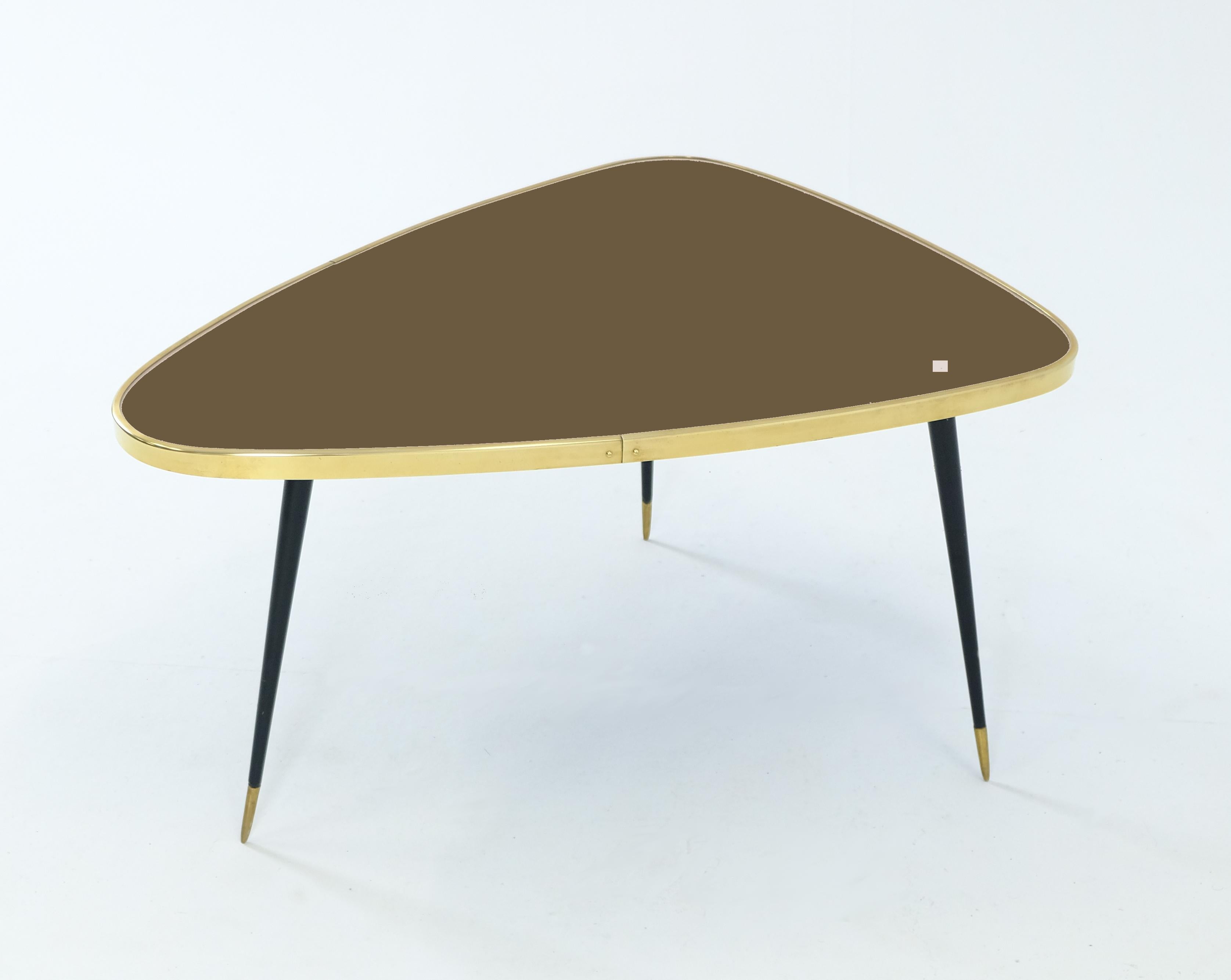 Handcraft Side Table Organic Shape Brass Contour 5 Color 2 Height Large Top In New Condition For Sale In Alcoy, Alicante