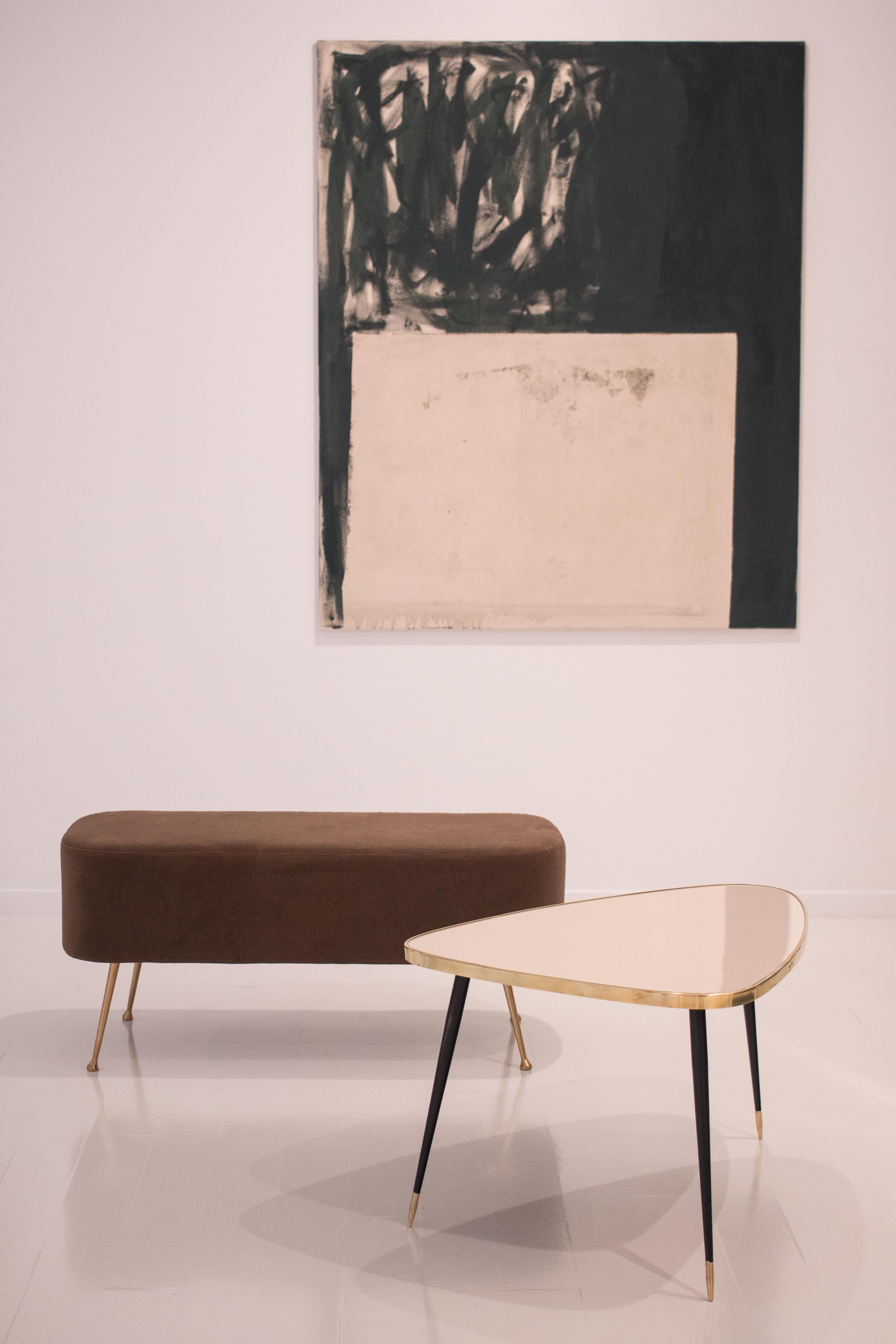 Table d'appoint artisanale en acier de forme organique avec contour 5 couleurs et petit plateau de 2 hauteurs en vente 5