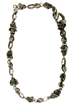 Handcraft Skull 800 thousandths Silver Chain Necklace