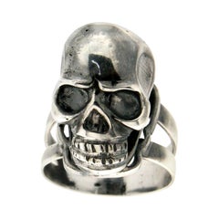 Handcraft Skull 800 thousandths  Silver Cocktail Ring