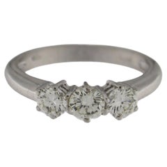 Handcraft Trilogy Diamond 18 Karat White Gold Engagement Ring