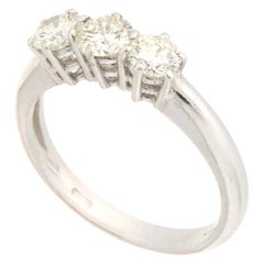 Handcraft Trilogy Diamond 18 Karat White Gold Engagement Ring