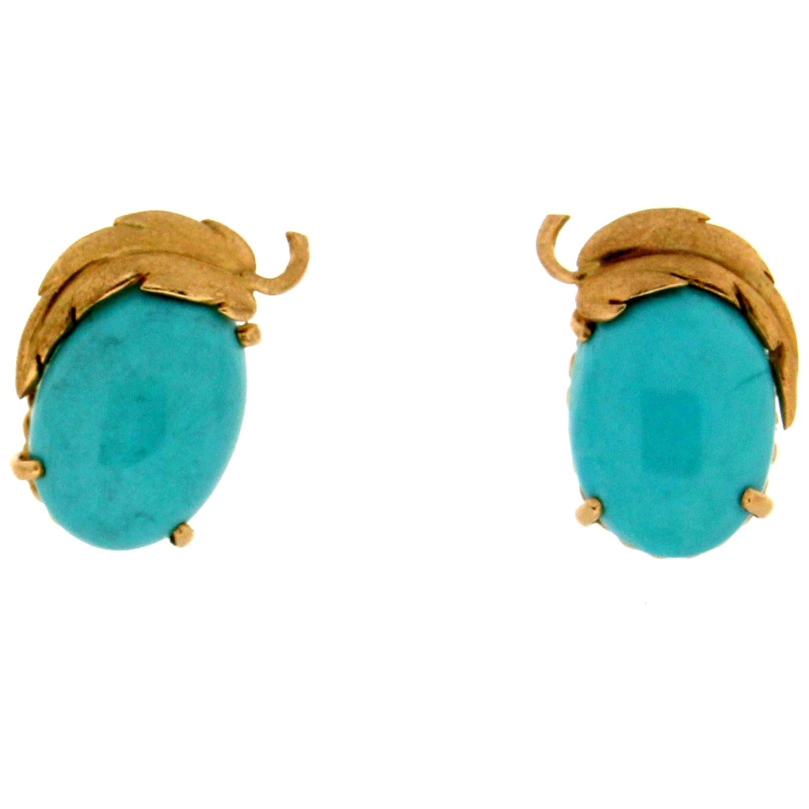 14K Yellow Gold Taurus Stud Earrings