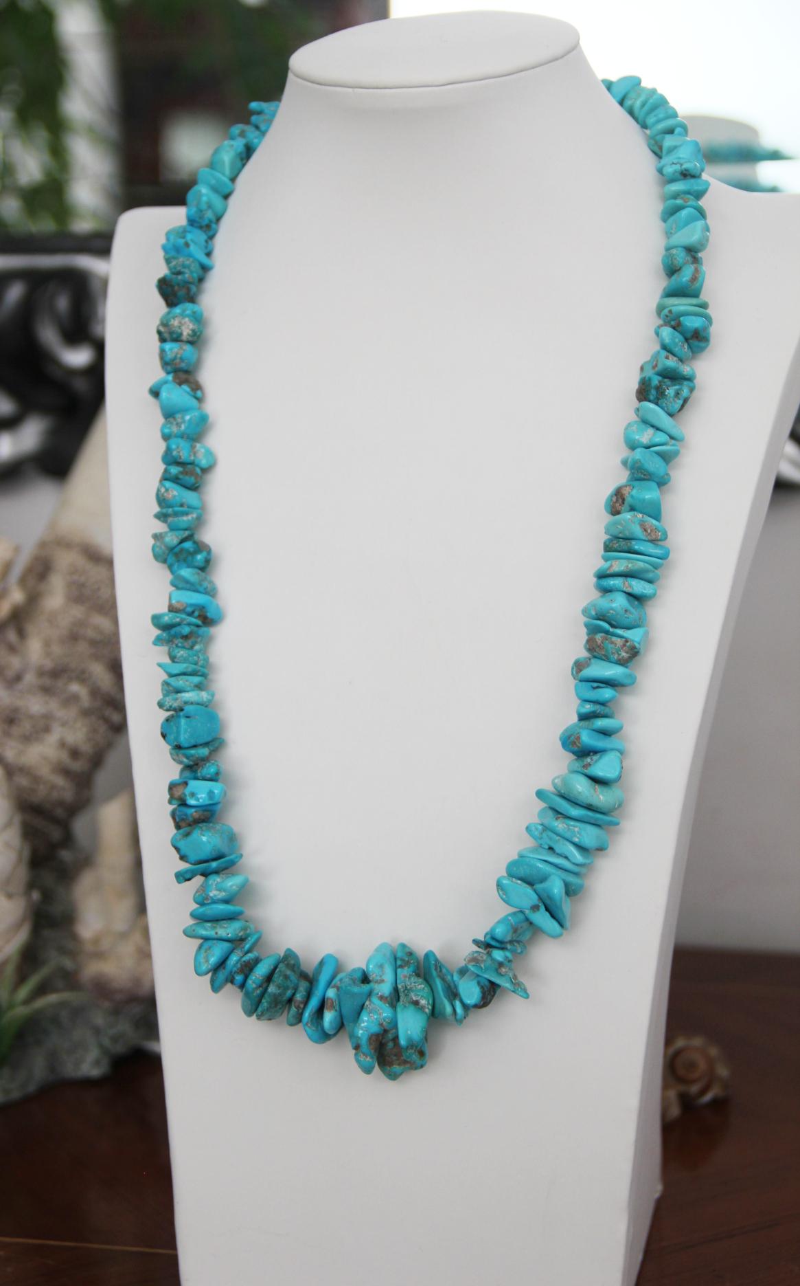 Handcraft Turquoise 800 Karat Silver Clasp Rope Necklace In New Condition For Sale In Marcianise, IT