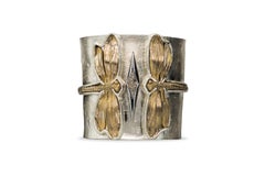 Cuff Bracelet 0.18Karat Diamonds 18 Karat Gold Plated ModernSilver Dragonfly