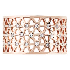 Handcrafted 0.19 Carat Diamonds 18 Karat Rose Gold Band Ring