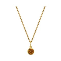 Handcrafted 0.65 Carat Yellow Sapphire 18 Karat Yellow Gold Pendant Necklace