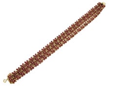 Handgefertigtes 14 Karat Roségold Diamanten, Rubine, Vintage-Armband