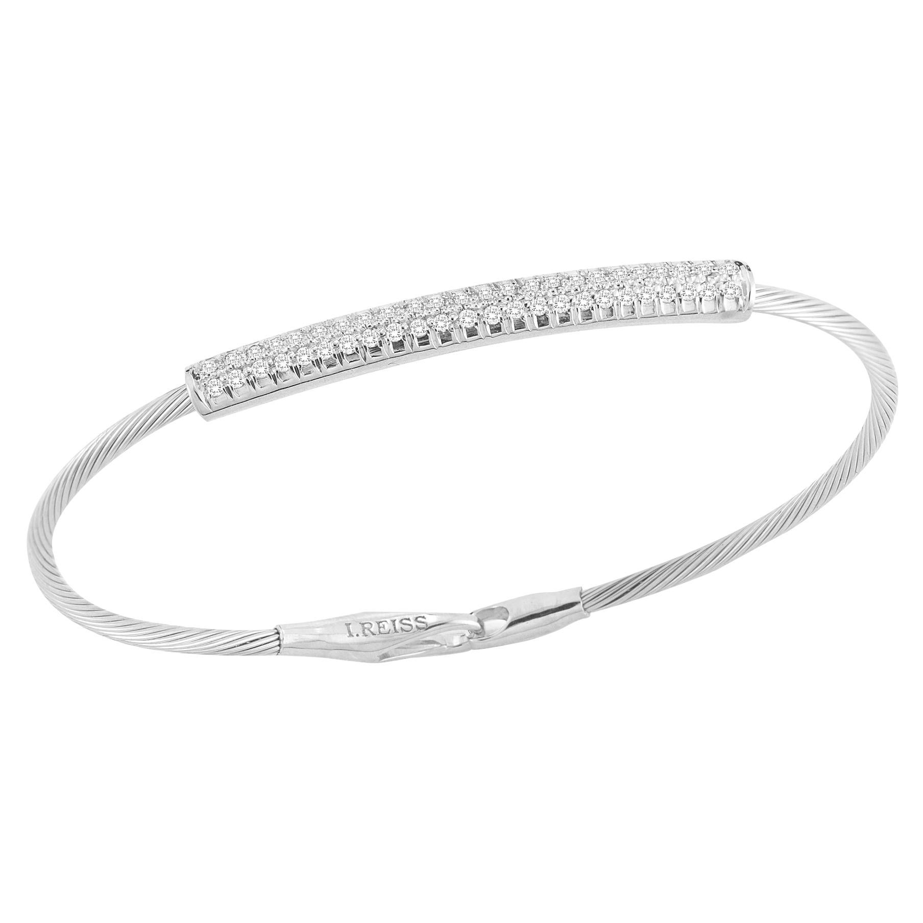 Handcrafted 14 Karat White Gold Wire "ID" Bracelet