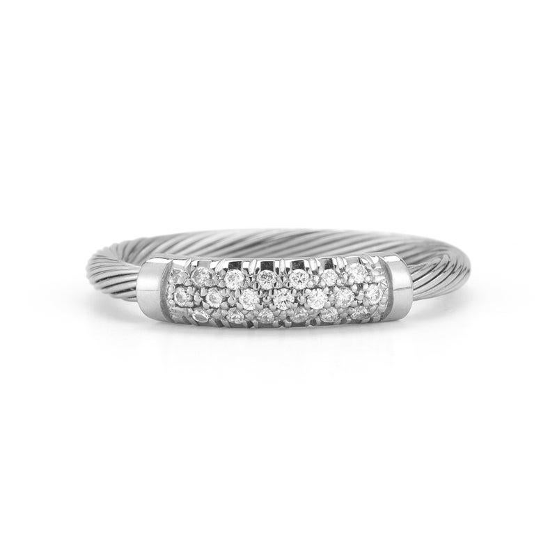 For Sale:  Handcrafted 14 Karat White Gold Wire ID Ring 2