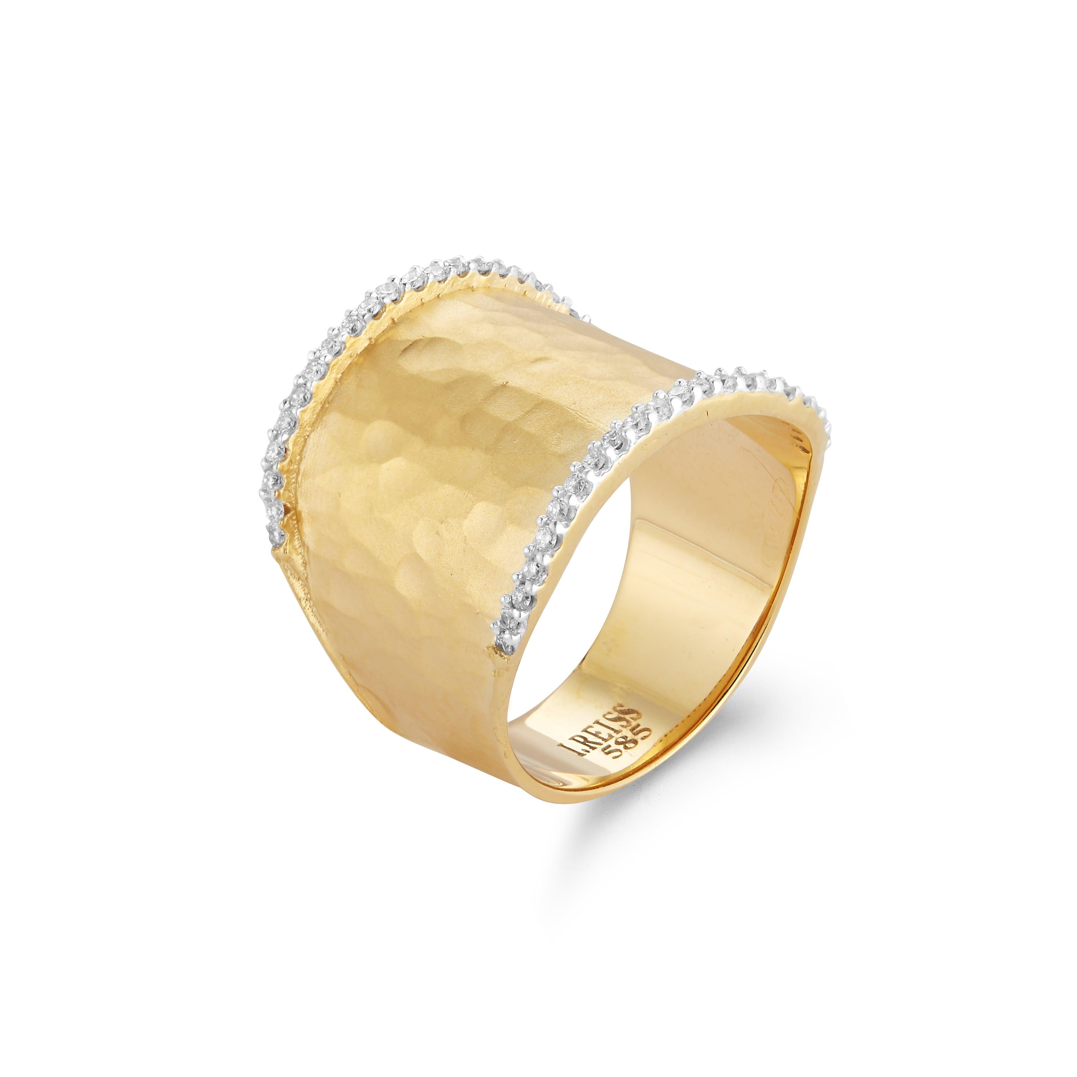 For Sale:  Handcrafted 14 Karat Yellow Gold Cigar Ring 3