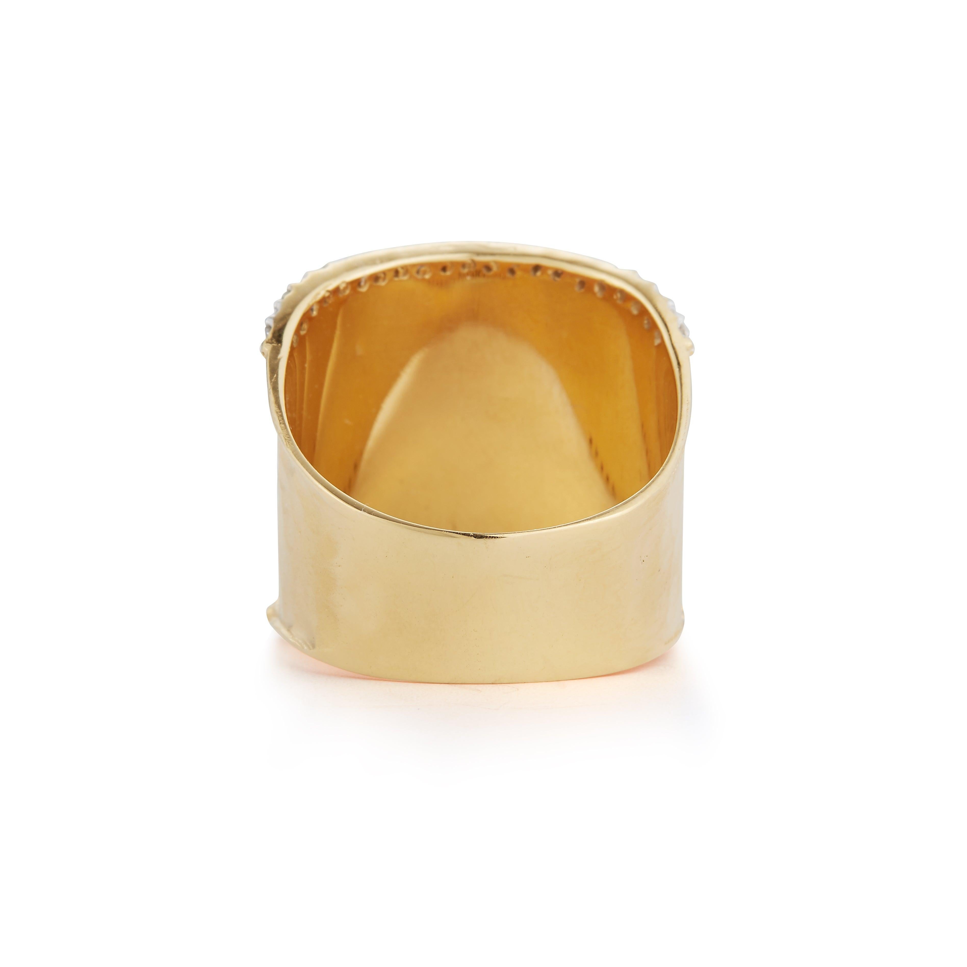 For Sale:  Handcrafted 14 Karat Yellow Gold Cigar Ring 4