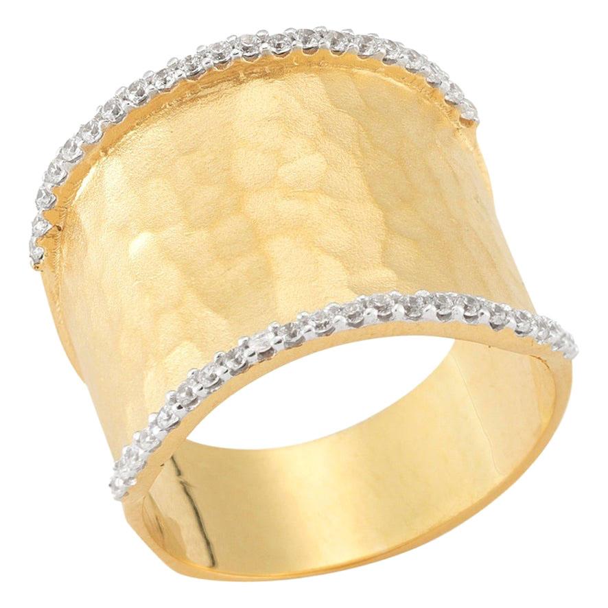 For Sale:  Handcrafted 14 Karat Yellow Gold Cigar Ring