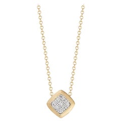 Handcrafted 14 Karat Yellow Gold Diamond-Shaped Pendant