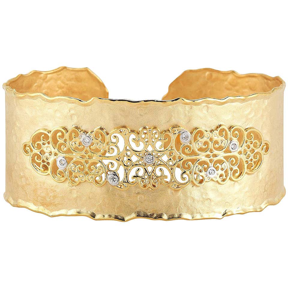 Handcrafted 14 Karat Yellow Gold Cuff Bracelet For Sale At 1stDibs handcrafted-14-karat-yellow-gold-cuff-bracelet-for-sale-at-1stdibs