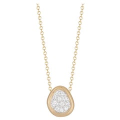 Handcrafted 14 Karat Yellow Gold Freeform Diamond Centered Pendant