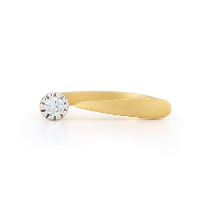 For Sale:  Handcrafted 14 Karat Yellow Gold Gap Ring 2