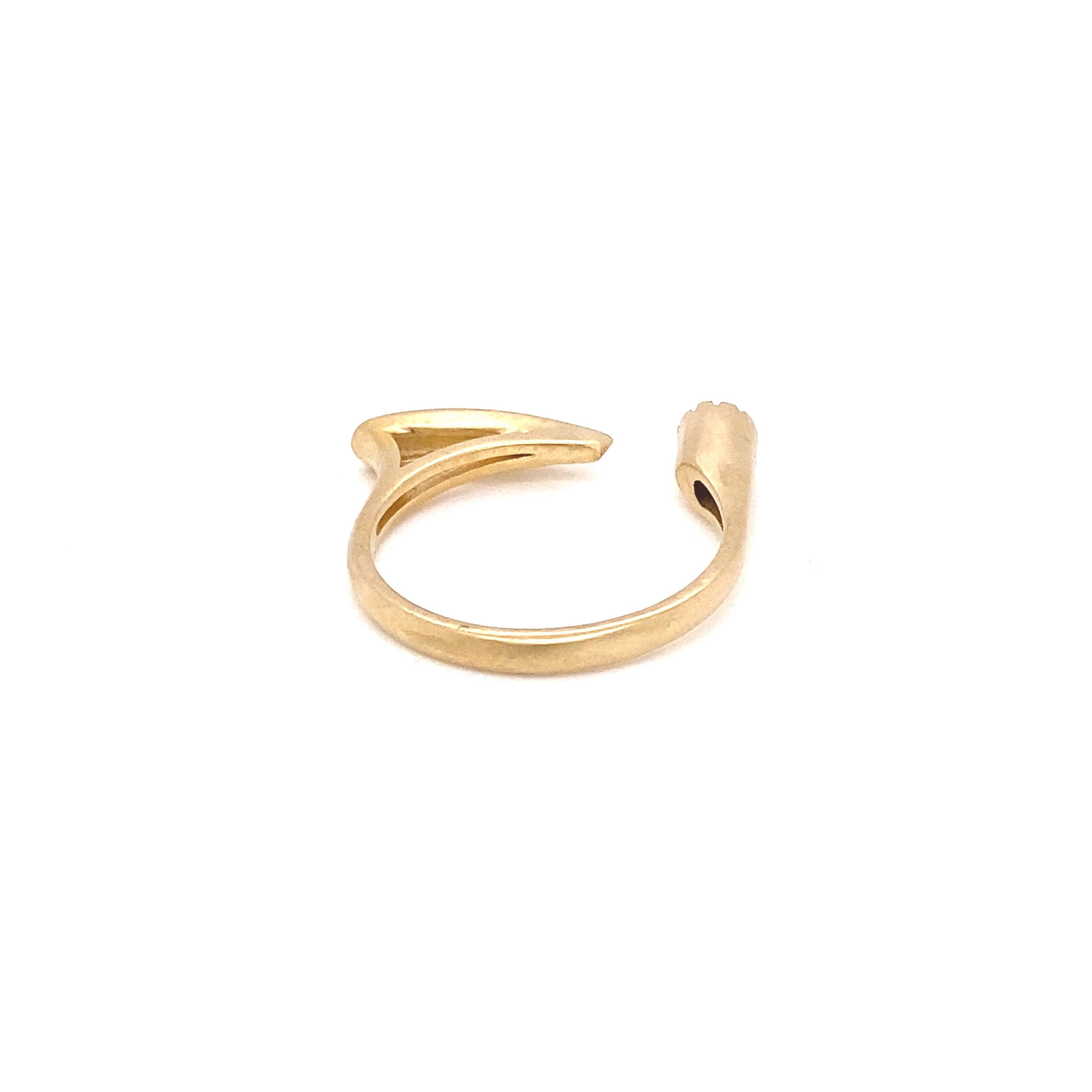 For Sale:  Handcrafted 14 Karat Yellow Gold Gap Ring 3