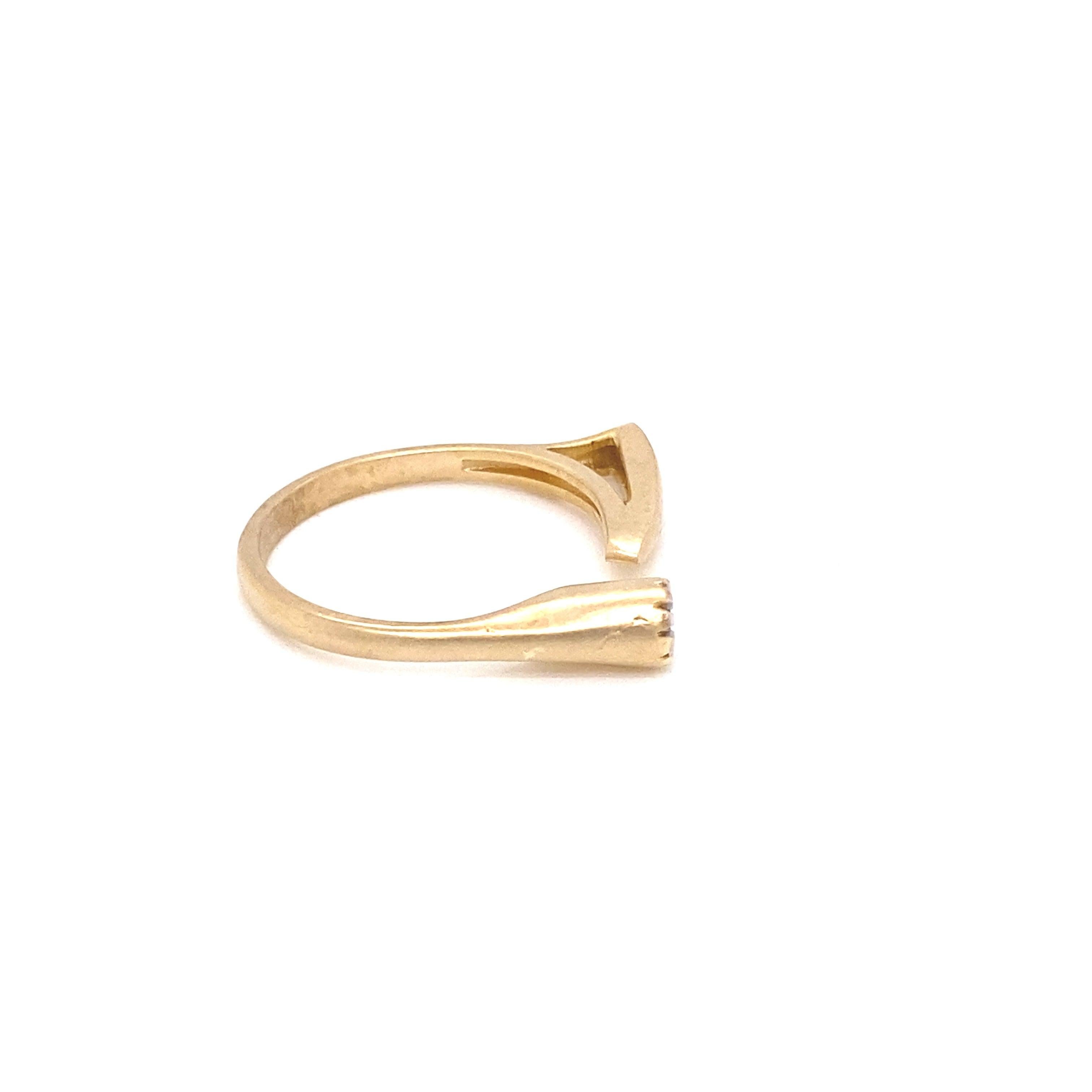 For Sale:  Handcrafted 14 Karat Yellow Gold Gap Ring 4