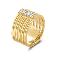 14K Gold 0.08 ct. tw. Hammered Cut-Out Ring