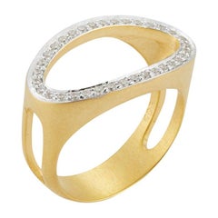 Offener ovaler Ring, 14 Karat Gelbgold, handgefertigt