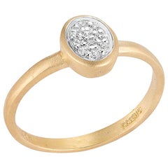 Handcrafted 14 Karat Yellow Gold Oval Top Dainty Ring