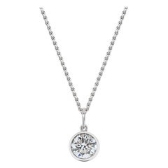 Handcrafted 1.00 Carat Diamond 18 Karat White Gold Pendant Necklace