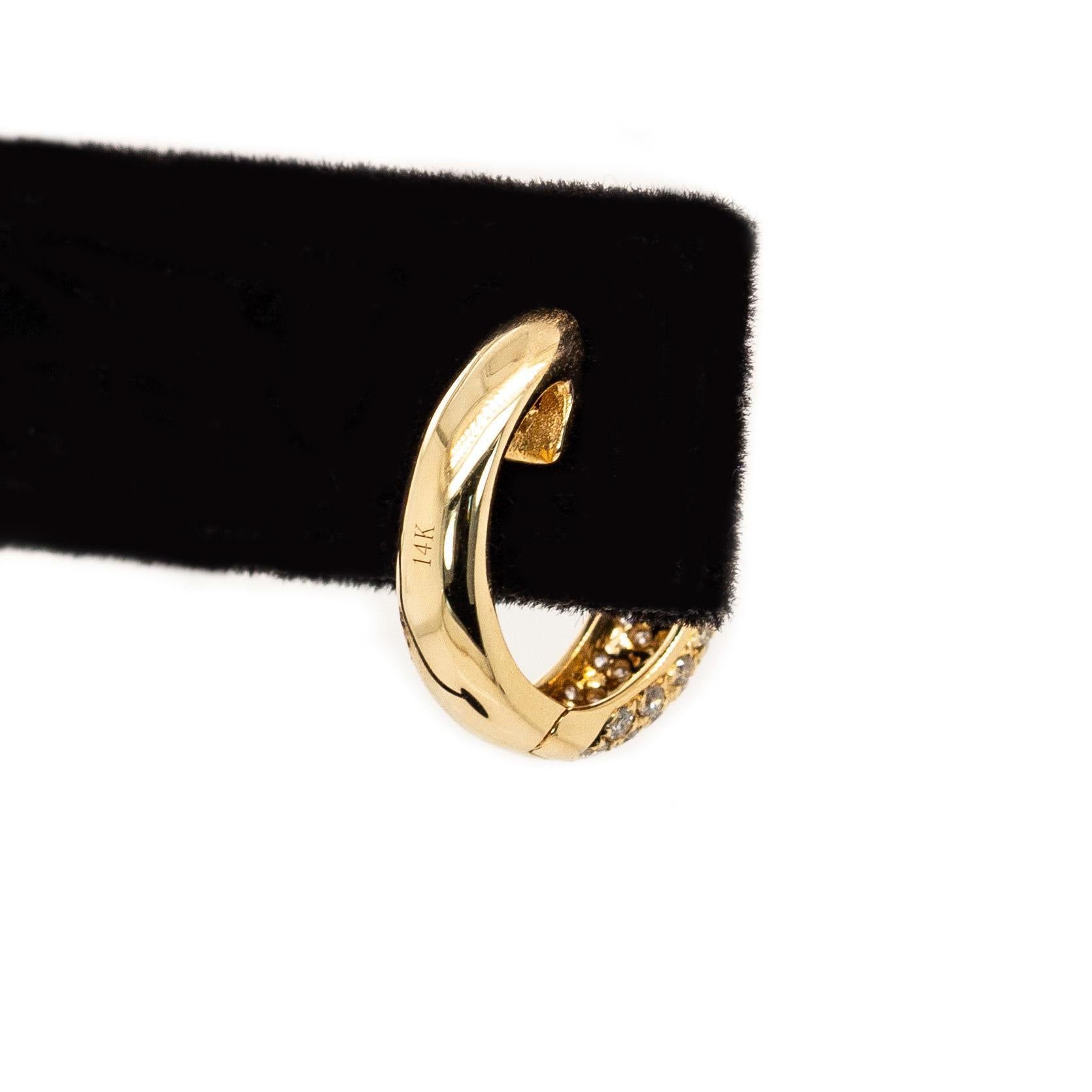 Cerchi in oro massiccio 14k fatti a mano con diamanti - Pietre estratte eticamente dalla terra in vendita 1