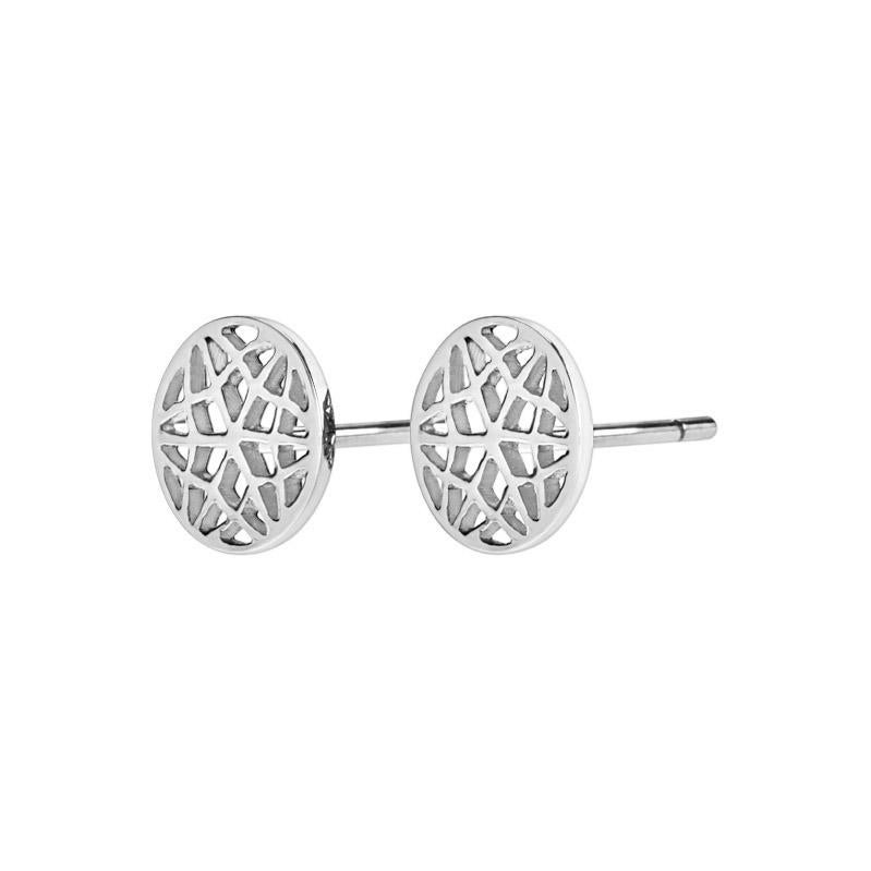 Handcrafted 18 Karat White Gold Stud Earrings. Simple yet subtly elegant our gold lace earrings are ideal for an everyday precious stud. Can be worn both with a casual outfit for an every day look or with a more elegant outfit. Showcasing our