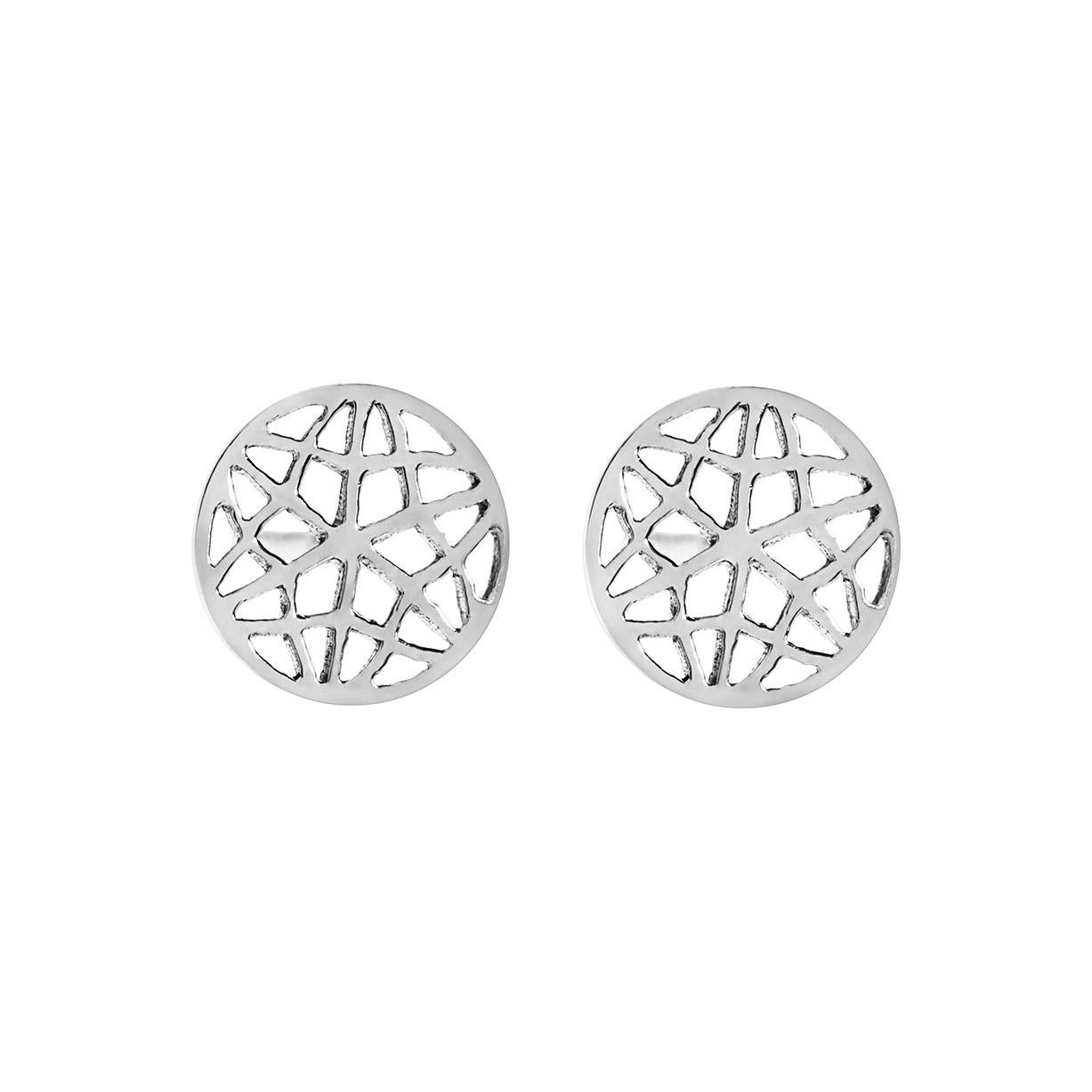 Handcrafted 18 Karat White Gold Stud Earrings In New Condition For Sale In SW10 0PU, GB