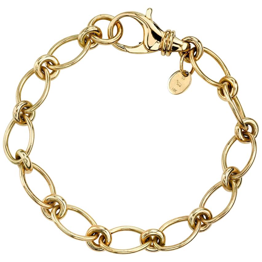 Handcrafted Bond Bracelet in 18K Yellow Gold by Single Stone For Sale at 1stDibs