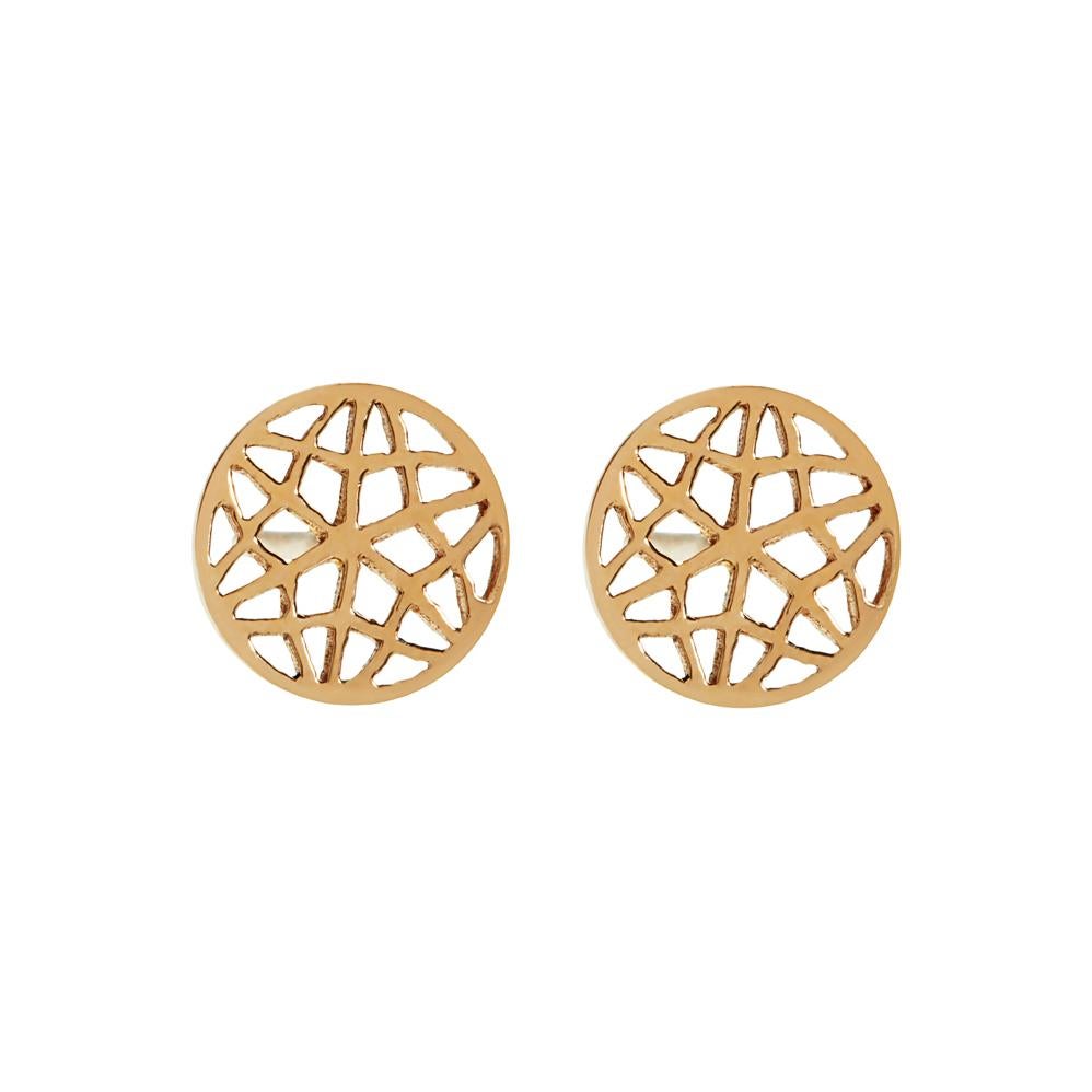 Handcrafted 18 Karat Yellow Gold Stud Earrings In New Condition For Sale In SW10 0PU, GB