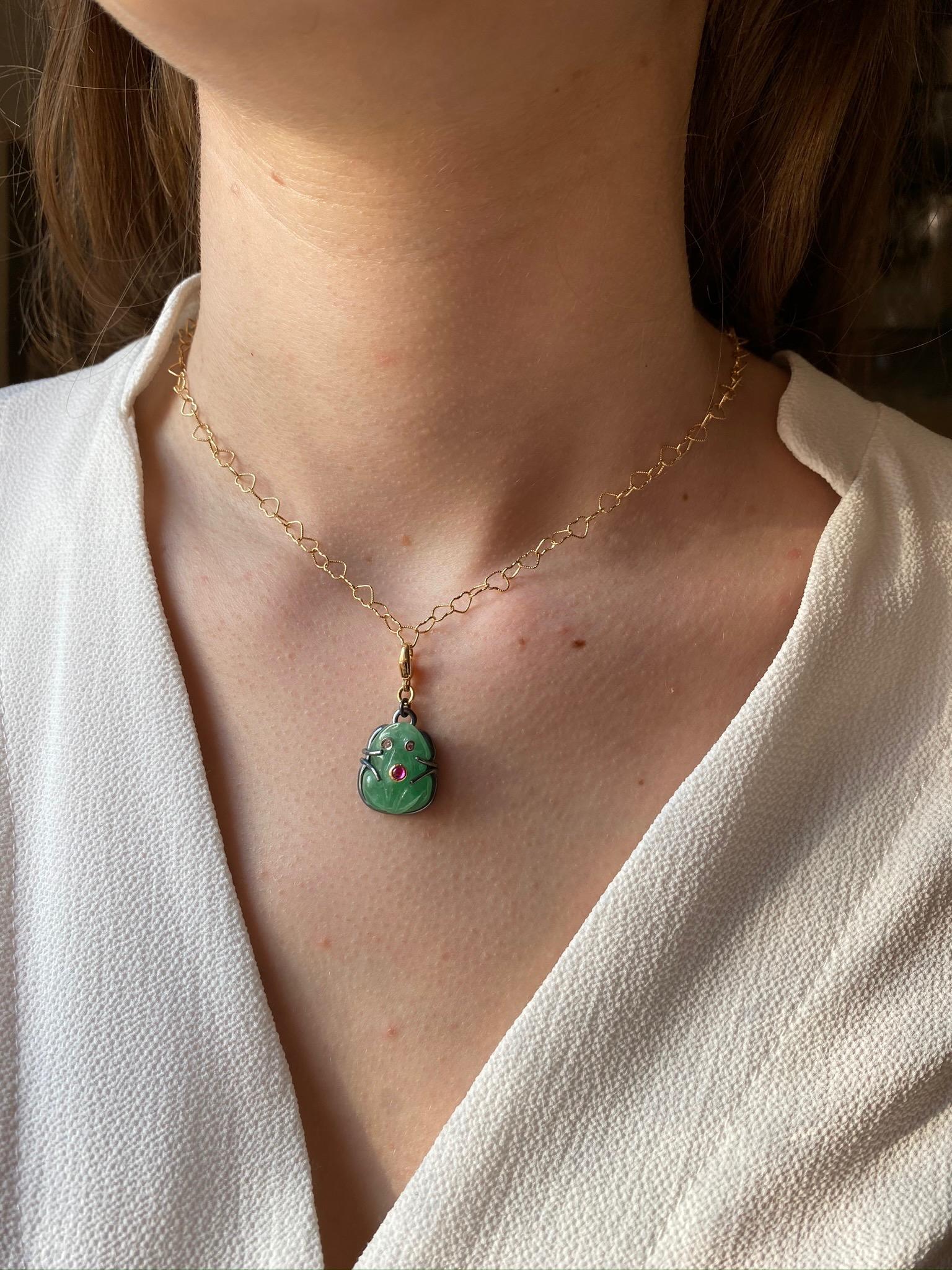 jade frog necklace