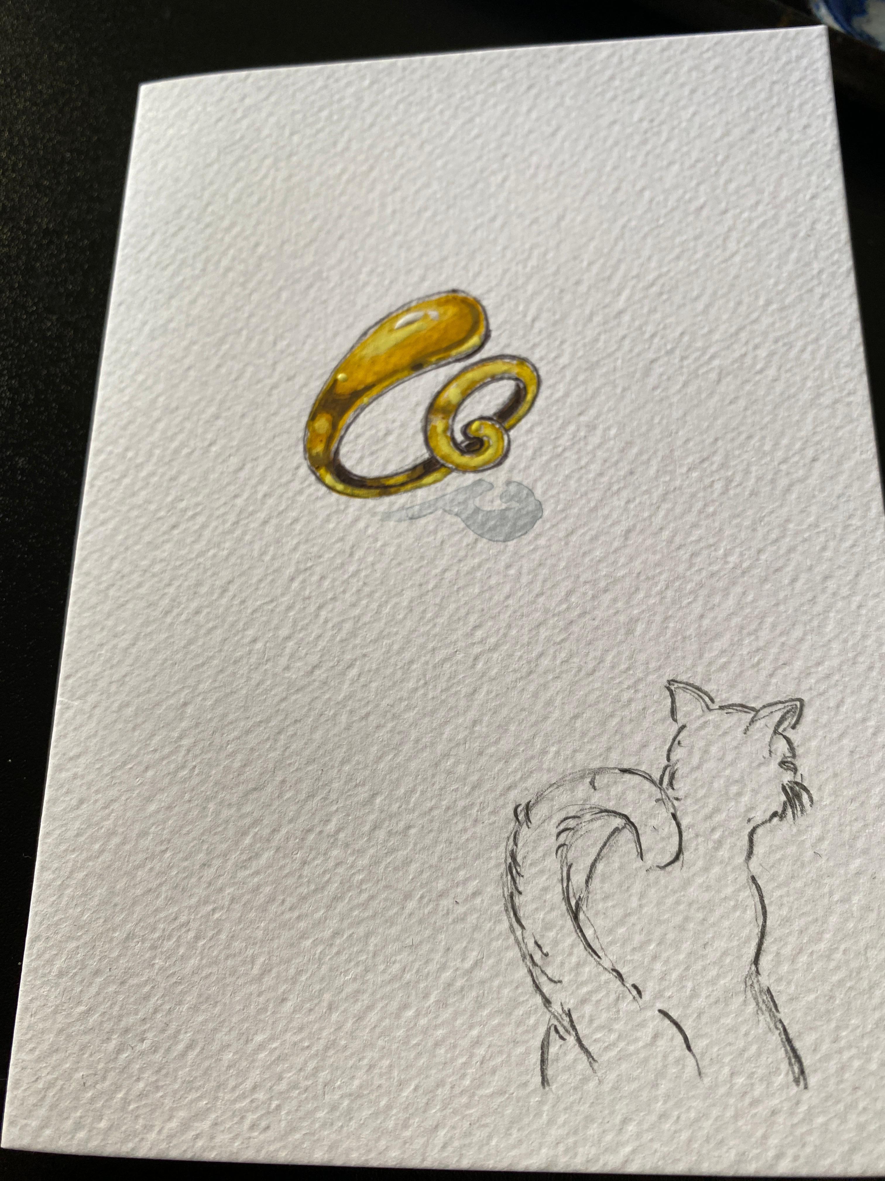 Handcrafted 18k Gold Cat Tail Twist Ring Surrealist Unisex Design Made in Italy For Sale 12