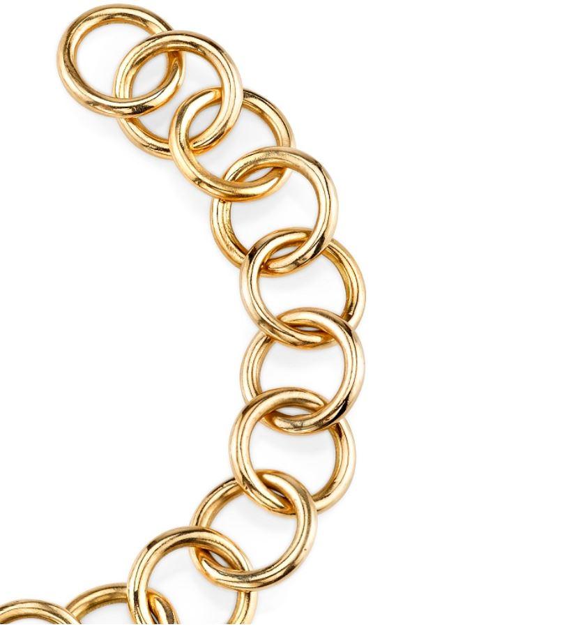 7.5'' handcrafted 18k gold link club bracelet. Available in 18k yellow and white gold. Charms sold separately. 

Please inquire about additional metal colors.

Our jewelry is made locally in Los Angeles and most pieces are made to order. For these