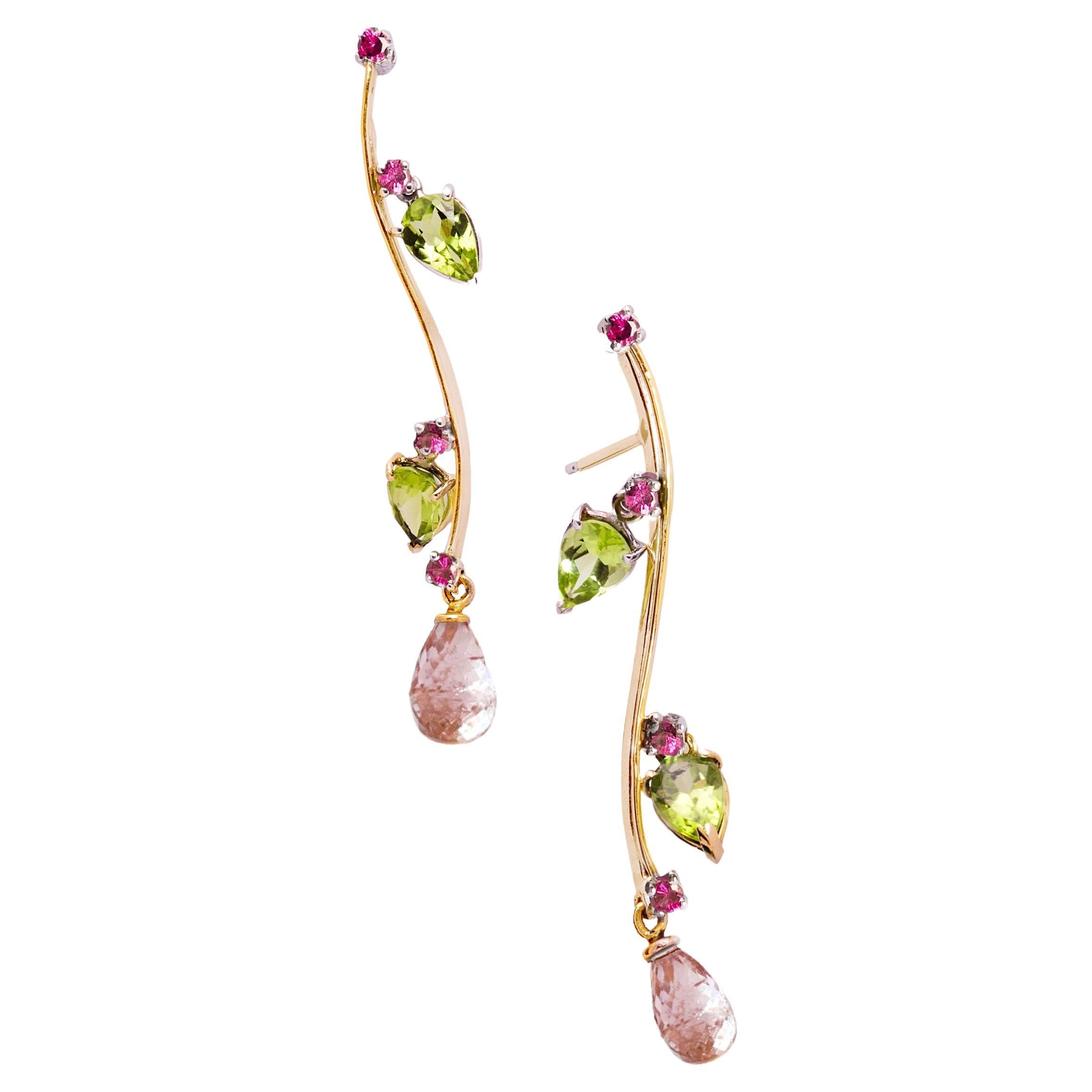peridot dangling earrings