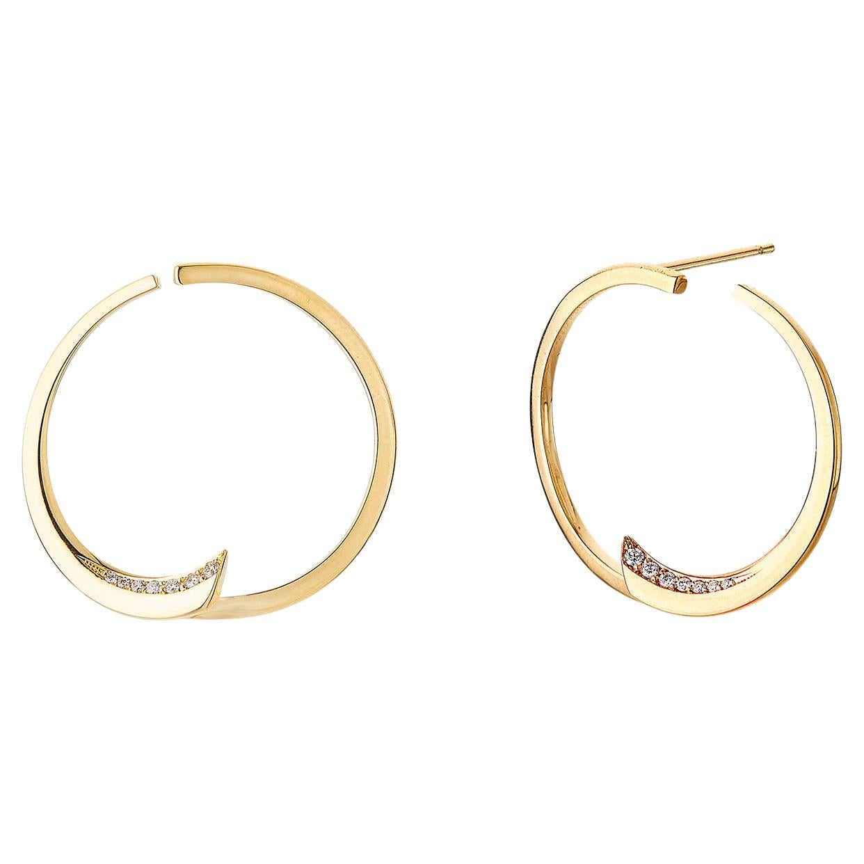Handcrafted 18K Gold Diamond Hoop Earrings – Classic Design with a Modern Twist