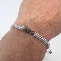 Handcrafted 18K Rhodium Gold, Black Diamond Bracelet, Modern Design, 0.4ct, NEW