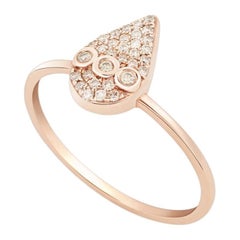 Handcrafted 18k Rose Gold Diamond pavé ring US 6