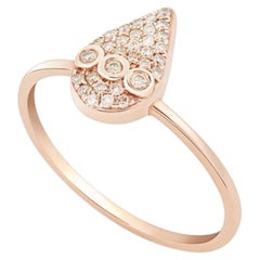 Handcrafted 18k Rose Gold Diamond pavé ring US 7.75