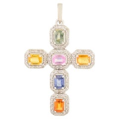 Pendentifs croix en or jaune massif 18 carats, fabriqués à la main