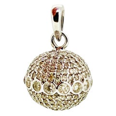 Handcrafted 18k White Gold, 1.7 ct Diamond Encrusted Pendant