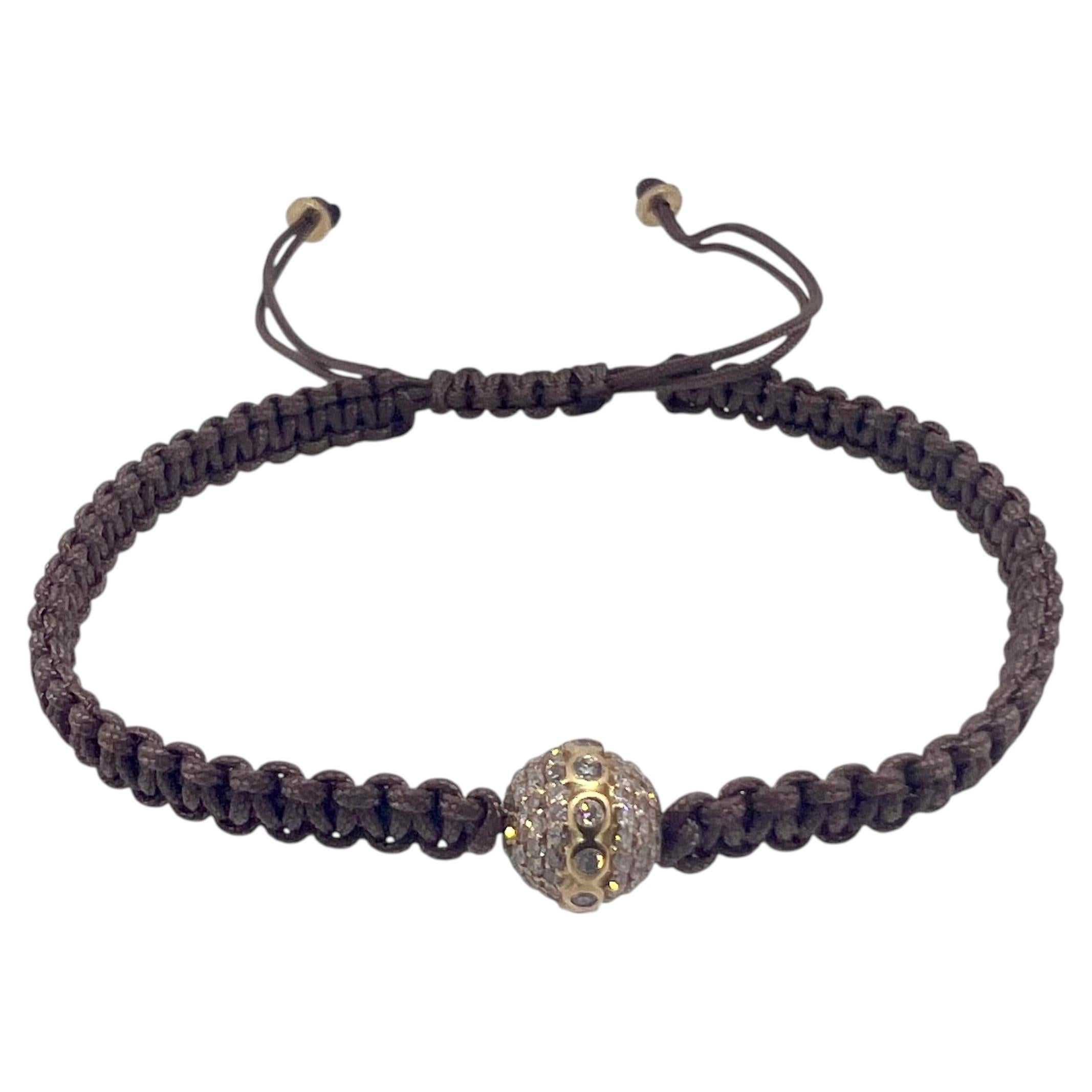 Bracciale con diamanti in oro giallo 18 carati, design moderno, 0,65 carati, NUOVO