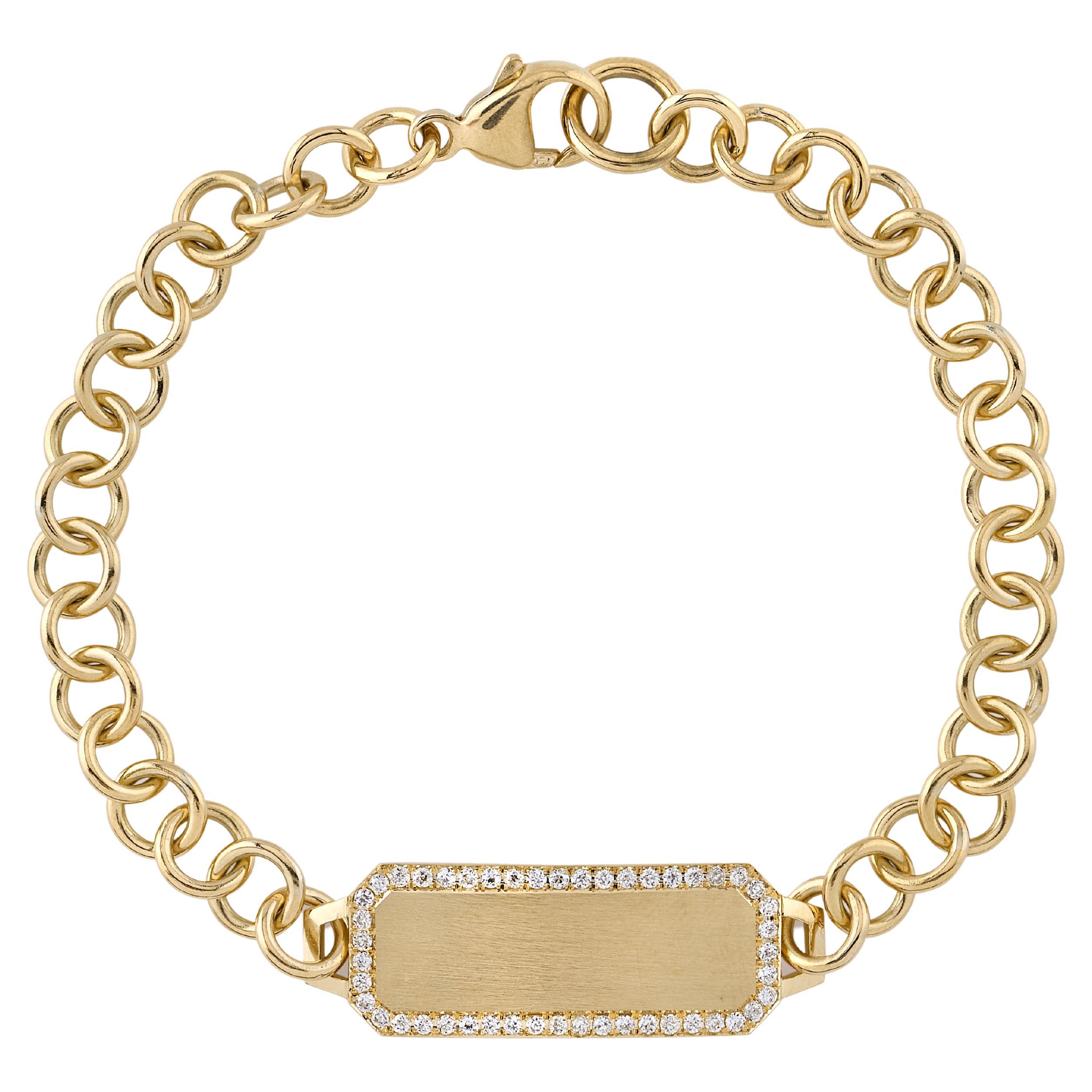 Handcrafted Bond Bracelet in 18K Yellow Gold by Single Stone For Sale