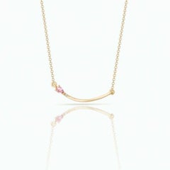 Handcrafted 18K Yellow Gold Necklace – Pink Sapphire & Pave Diamond Pendant