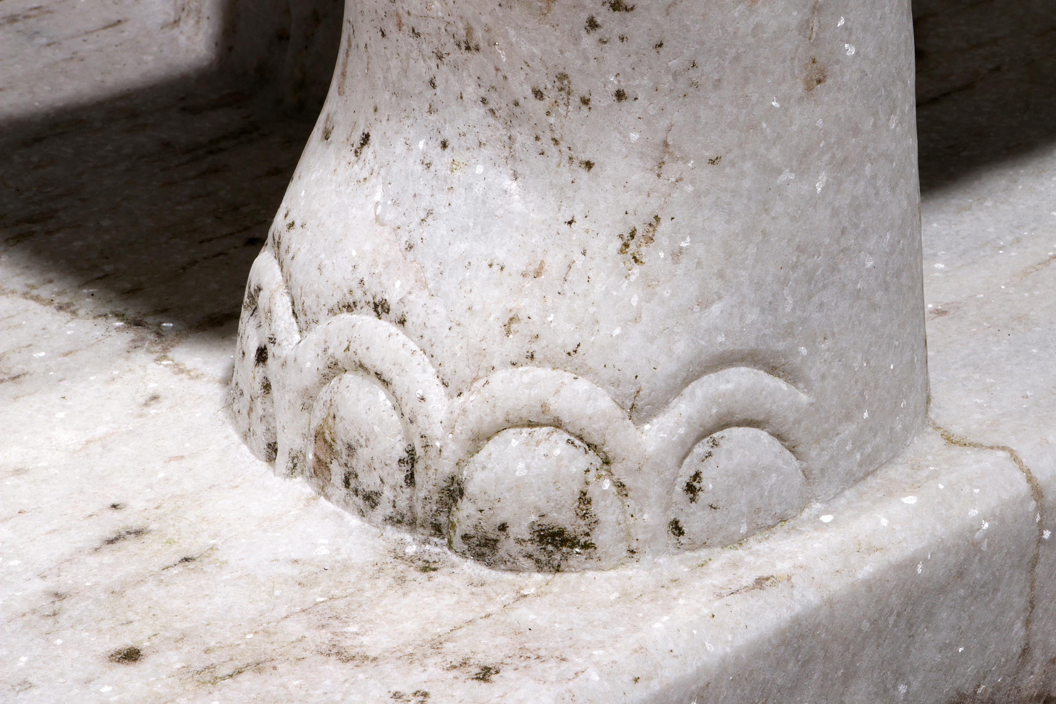 Handcrafted 2 Large Marble Elephant Statues For Sale 13