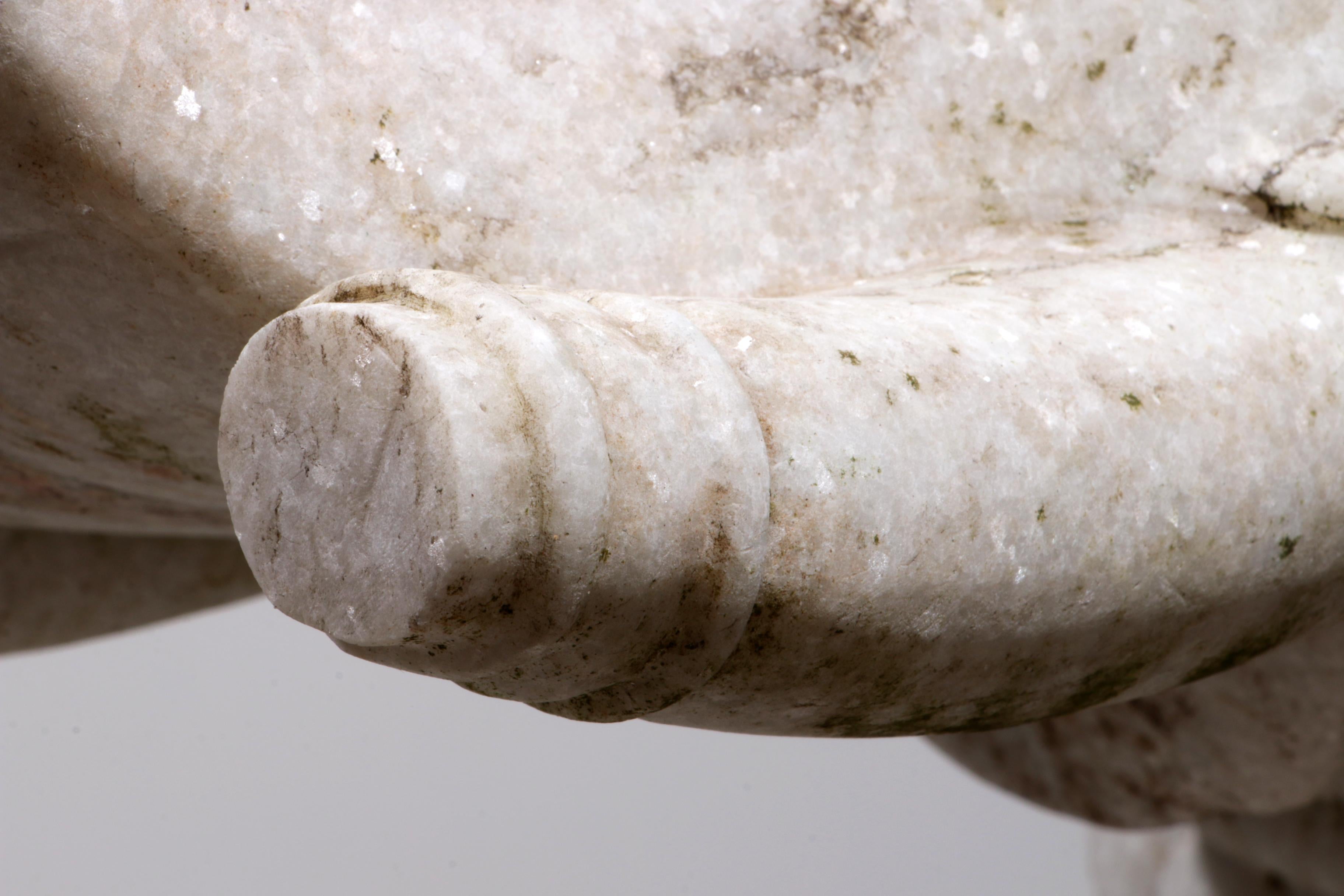 Handcrafted 2 Large Marble Elephant Statues For Sale 14