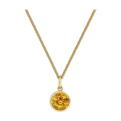 Handcrafted 1.50 Carats Yellow Sapphire 18 Karat Yellow Gold Pendant Necklace