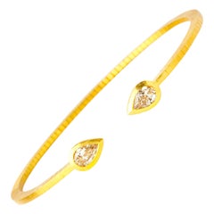 Bracciale flessibile cubico in oro 22 carati realizzato a mano con diamanti certificati GIA