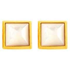 Handcrafted 22K Gold Sugarloaf Mother of Pearl Cufflinks